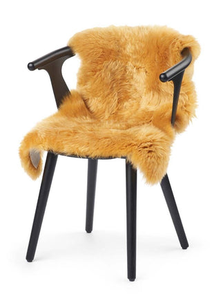 Merino Premium Lammfell | Langhaar | Neuseeland | 90x60 cm Goldgelb