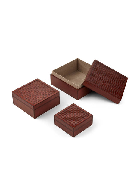 Gewobene Box | Kalbsleder | 3 Stück