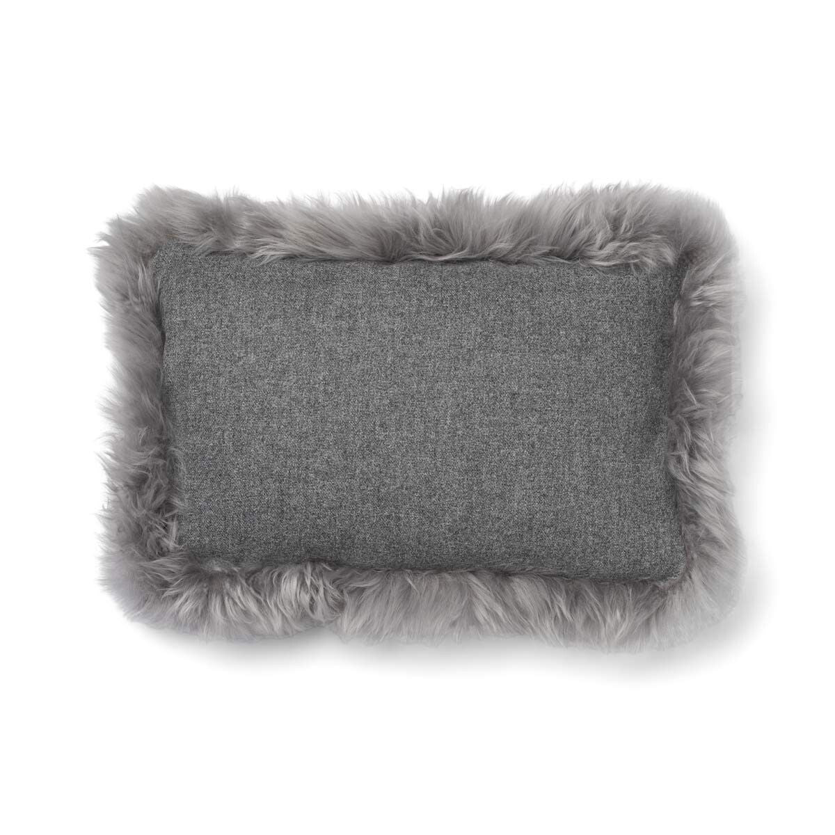 Wollkissen | 100% Wolle | Fellborte | 52x52 cm | 34x52 cm Stein/Hellgrau