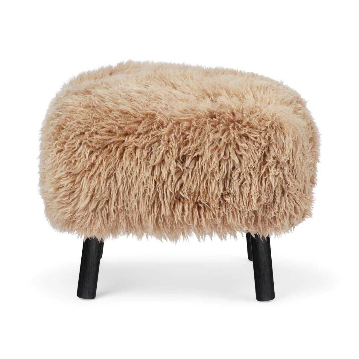 Lammfell Hocker Emily | Langhaar | Neuseeland Honig