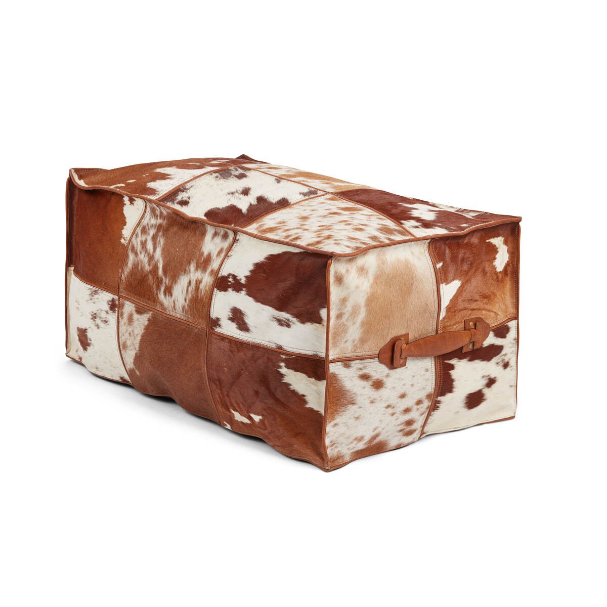 Hocker mit Griff | Brasilien | Hochwertiges Kalbsleder | 45x82x38 cm