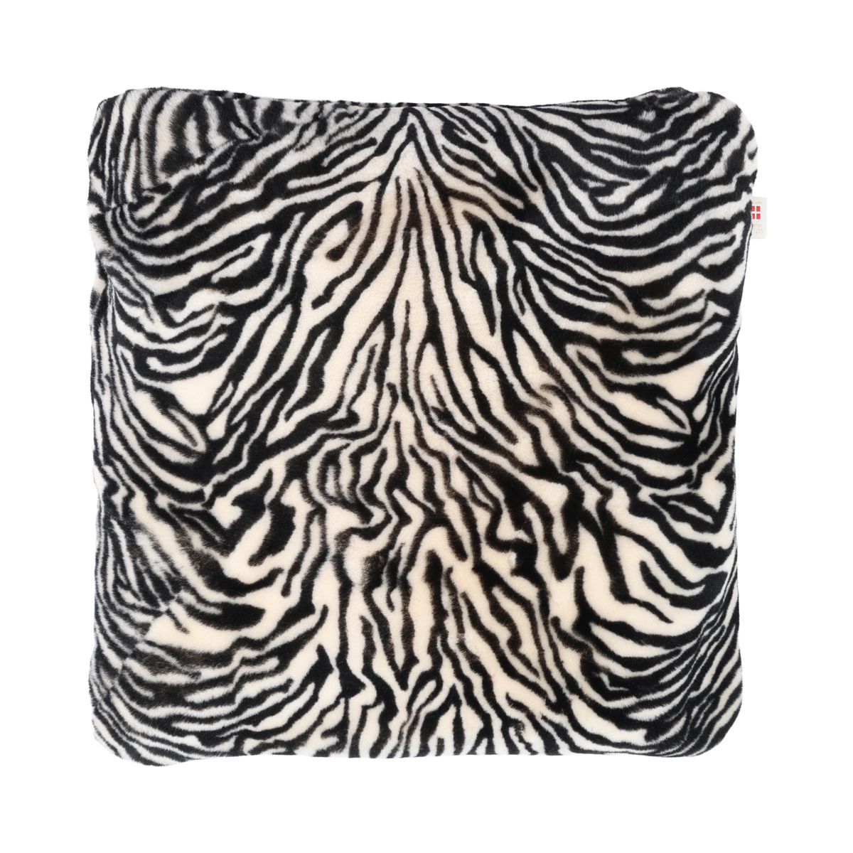 Premium Mokassin Fellkissen | Neuseeland | Doppelseitig | 52x52 cm Zebramuster: Schwarz/Creme