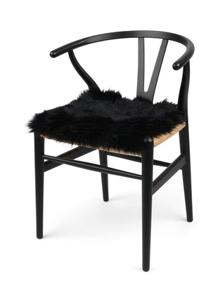 Stuhlauflage | Langhaar | Neuseeland | 40x40 cm Schwarz