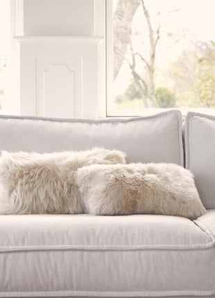 Lammfellkissen Premium | Langhaar | Neuseeland | 28x56 cm Schwarz