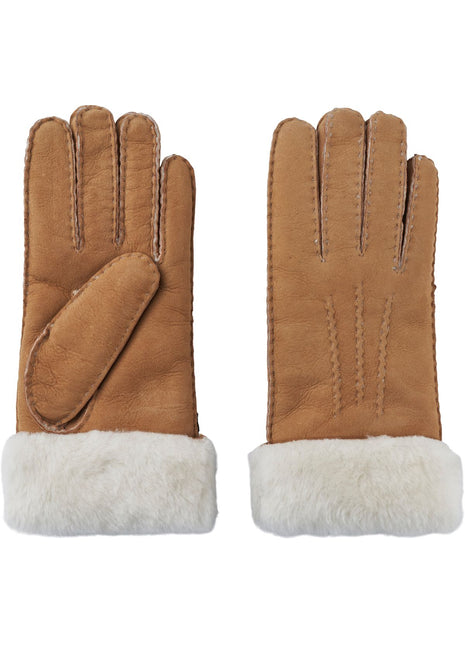 Lammfell Handschuhe Premium | Neuseeland | Fingerhandschuhe für Damen Tan