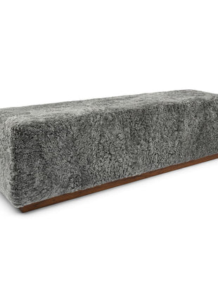 Lammfellbank Benjamin | Kurzhaar | 160x44x52 cm Grafit
