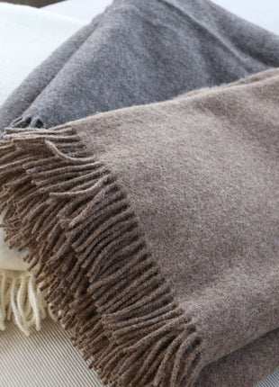 Julia Decke | 50% Baby Alpaka & 50% Wolle | 140x240 cm Dunkelbraun