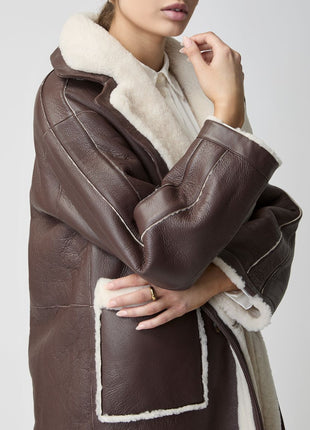 Jill Mantel | Shearling Beige