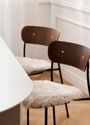 Lammfell Stuhlkissen Premium | Langhaar | Neuseeland | D38 cm Zitrone