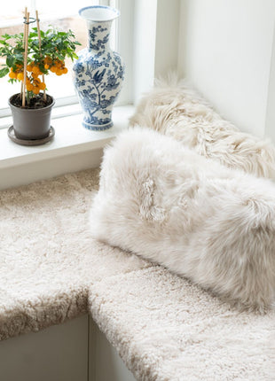 Lammfellkissen Premium | Langhaar | Neuseeland | 28x56 cm Schwarz