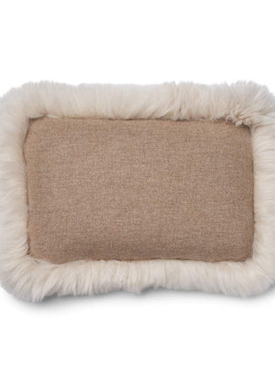 Wollkissen | 100% Wolle | Fellborte | 52x52 cm | 34x52 cm Beige/Leinen