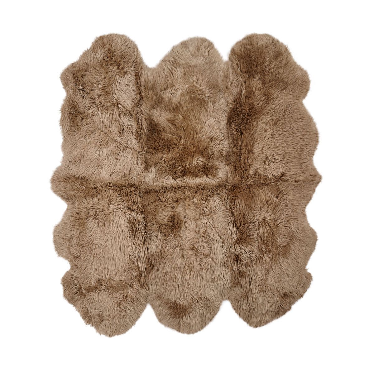 Lammfell Teppich Premium | Langhaar | Neuseeland | 180x162 cm Taupe
