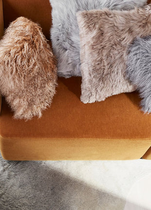 Lammfellkissen Premium | Tibet | Doppelseitig | 40x40 cm 56x56 cm Schwarz