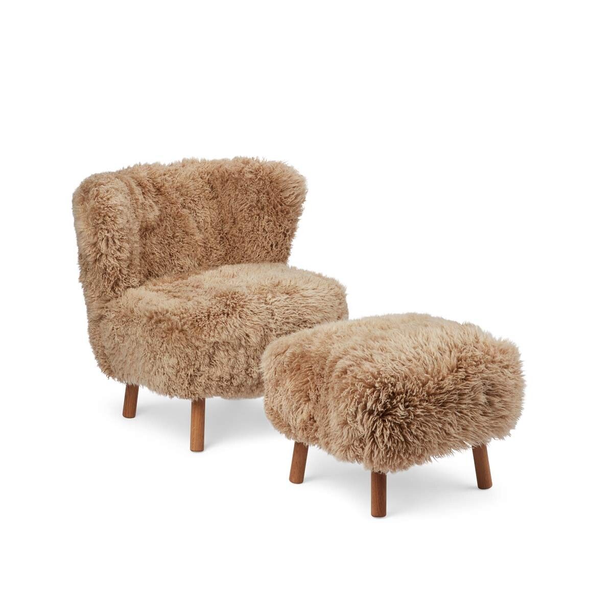 Lammfell Hocker Emily | Langhaar | Neuseeland Honig