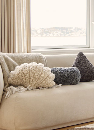 Shell Lammfellkissen | Kurzhaar | Neuseeland  Anthrazit