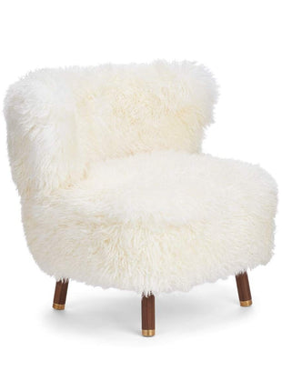 Emil Loungesessel | Premium Lammfell | Langhaar Schneeweiß
