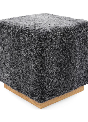 Lammfellhocker Benjamin | Kurzhaar | 46x46x47 cm Anthrazit