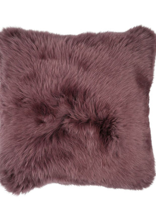 Fellkissen | Langhaar | Neuseeland | 50x50 cm Aubergine