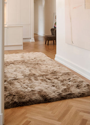 Lammfell Designerteppich Premium | Langhaar | Neuseeland Schwarz