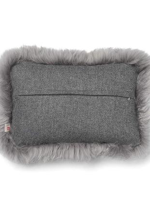 Wollkissen | 100% Wolle | Fellborte | 52x52 cm | 34x52 cm Stein/Hellgrau