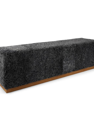 Lammfellbank Benjamin | Kurzhaar | 160x44x52 cm Anthrazit