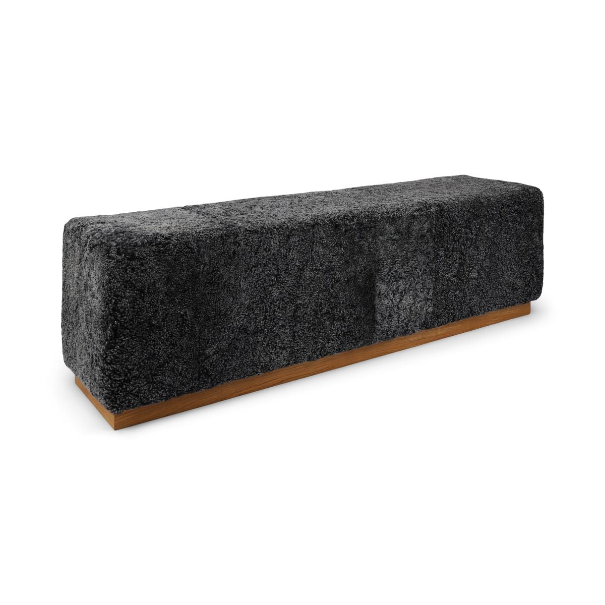 Lammfellbank Benjamin | Kurzhaar | 160x44x52 cm Anthrazit