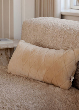 Leaf Lammfellkissen | Neuseeland | Mokassin | 28x56 cm Kastanie