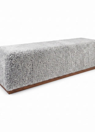 Lammfellbank Benjamin | Kurzhaar | 160x44x52 cm Hellgrau