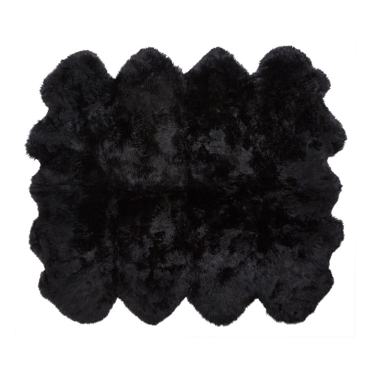 Lammfell Teppich Premium | Langhaar | Neuseeland | 180x214 cm Schwarz