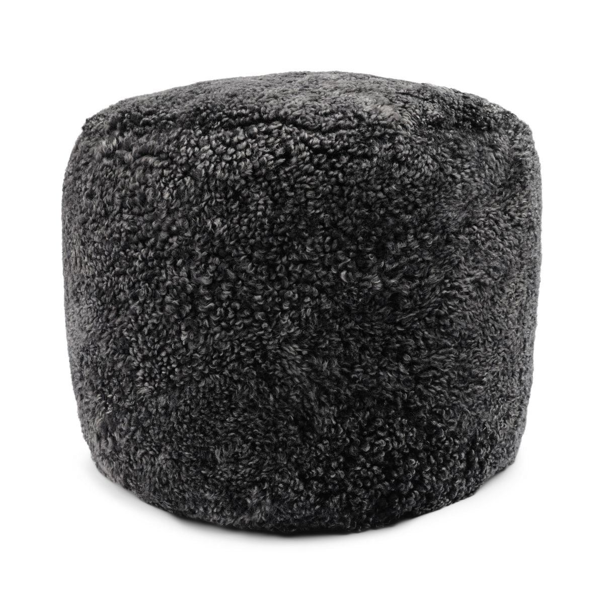 Lammfellpouf Premium | Kurzhaar | Neuseeland | D41x31 cm Anthrazit