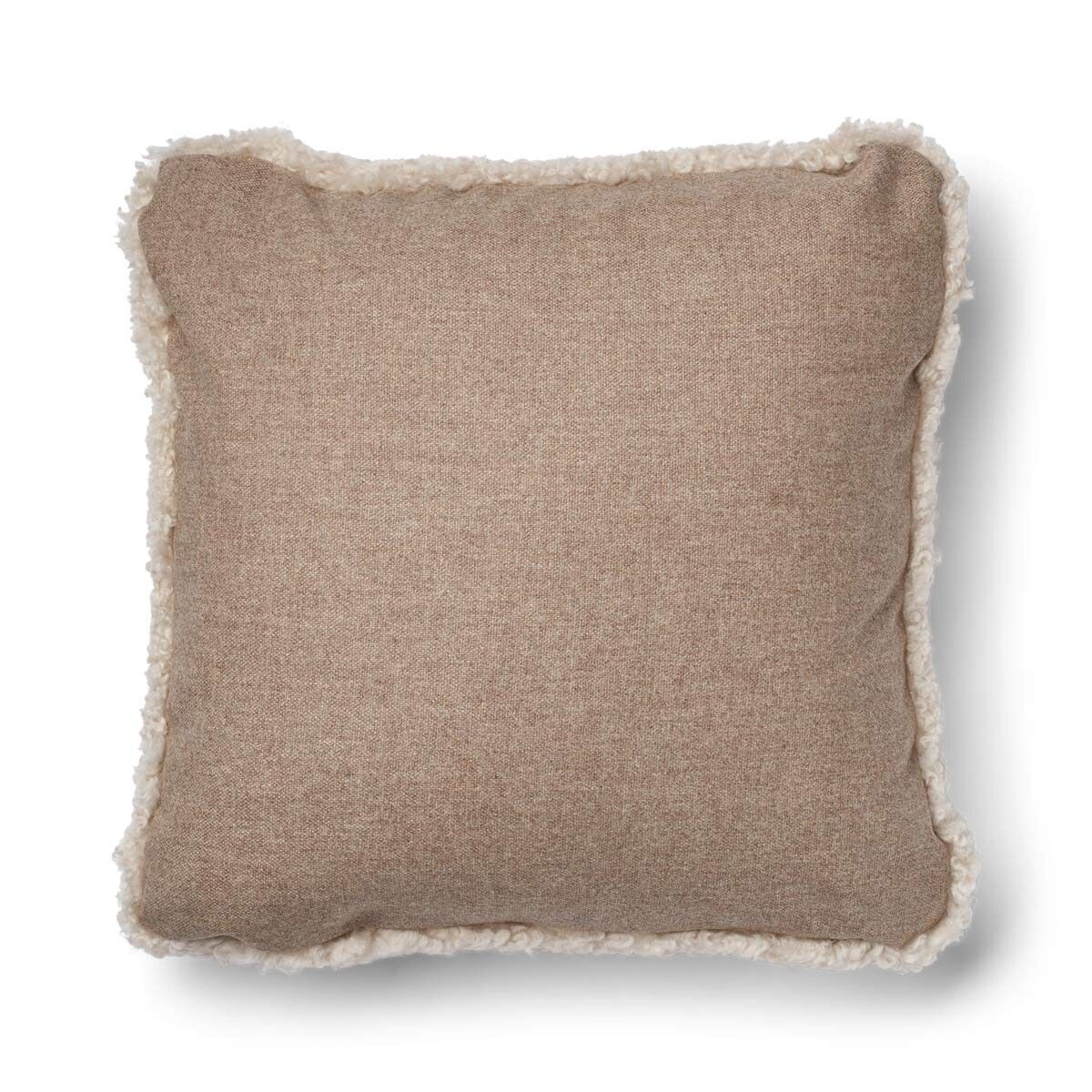 Lammfellkissen | Kurzhaar | Neuseeland | 100% Wolle | 52x52 cm | 34x52 cm Beige/Leinen