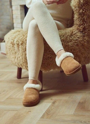 Hard Sole Slipper | Lammwolle, Wildleder Schwarz