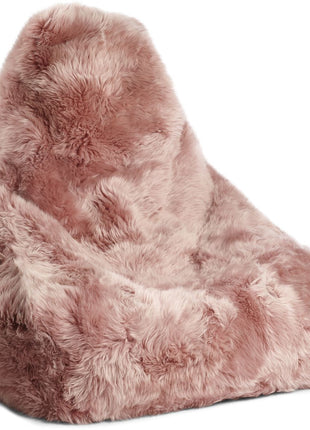 Lammfell Sitzsackstuhl Premium | Langhaar | Neuseeland | 100x100x80 cm Rosa