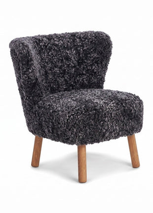 Emily Loungestuhl | Kurzhaar | Design Möbel Anthrazit