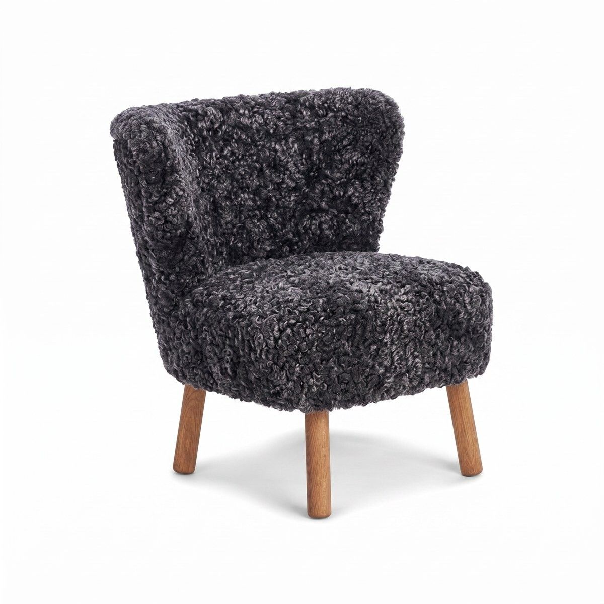 Emily Loungestuhl | Kurzhaar | Design Möbel Anthrazit