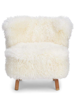 Emil Loungesessel | Premium Lammfell | Langhaar Schneeweiß