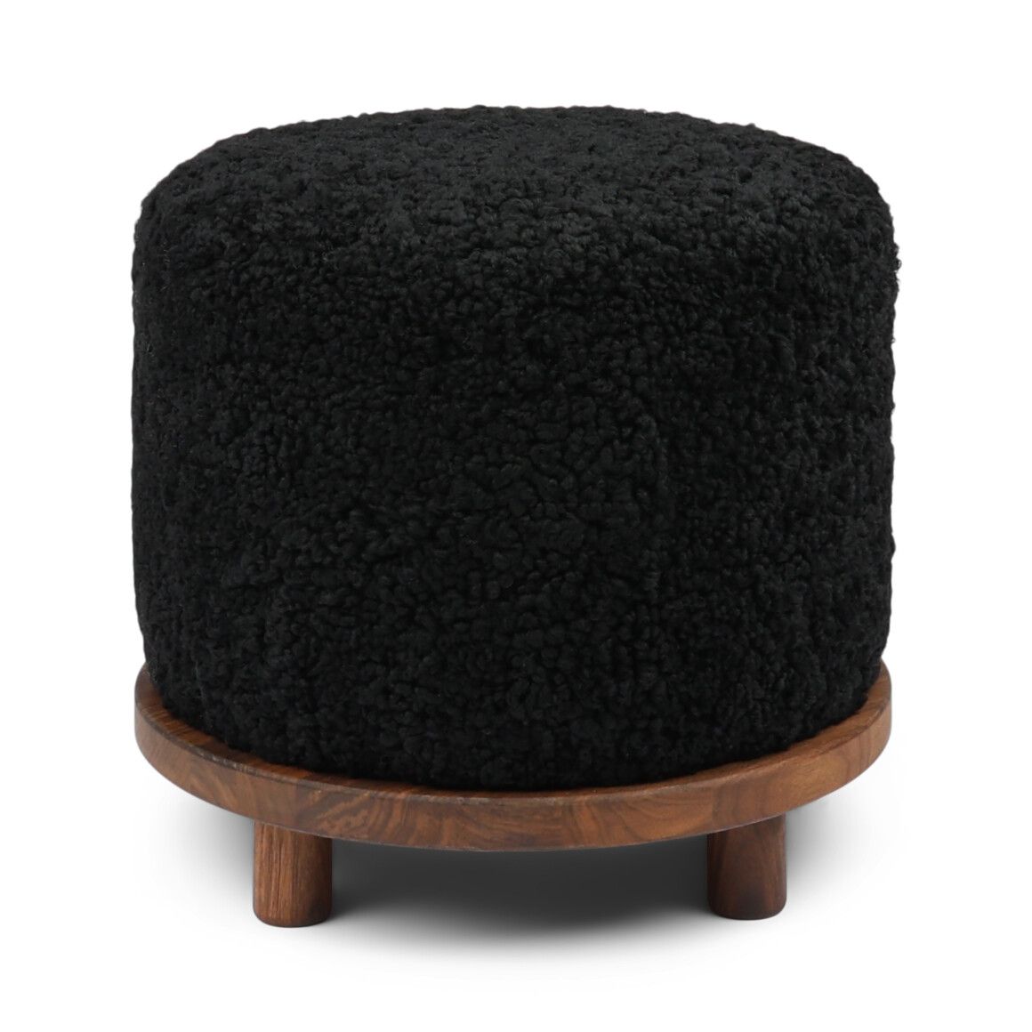 Simon Pouf | Kurzhaar | Neuseeland | D46x52 cm Schwarz