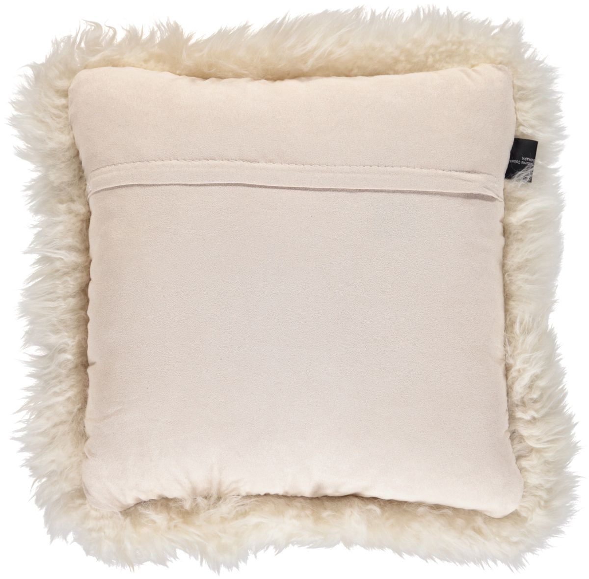 Lammfellkissen Premium | Langhaar | Neuseeland | 35x35 cm Leinen