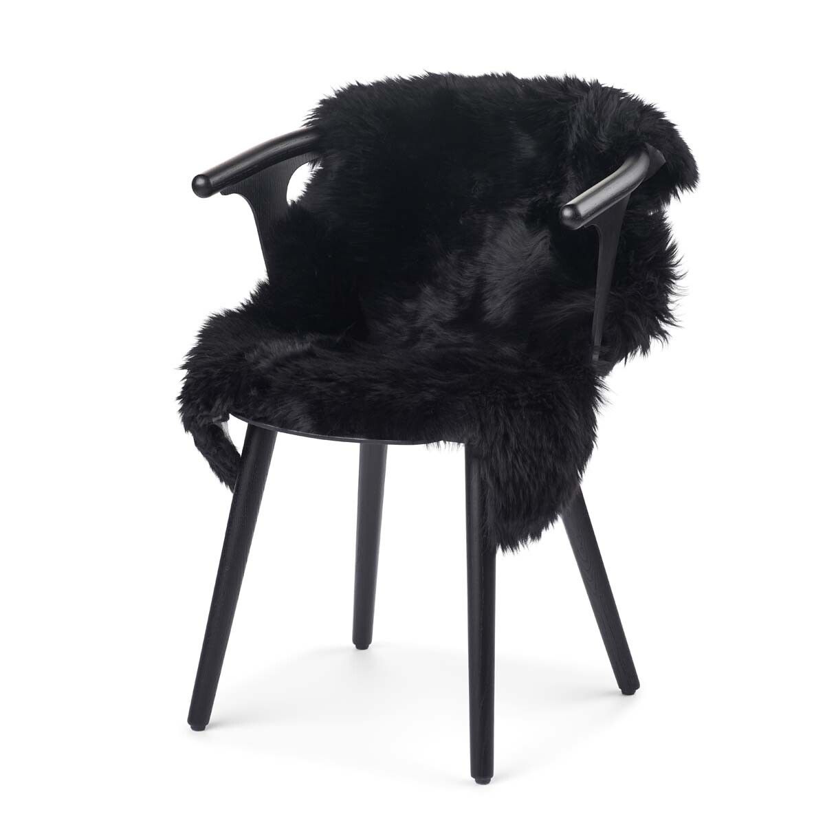 Merino Premium Lammfell | Langhaar | Neuseeland | 90x60 cm Schwarz