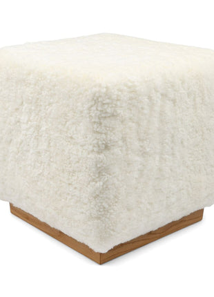 Lammfellhocker Benjamin | Kurzhaar | 46x46x47 cm Weiß