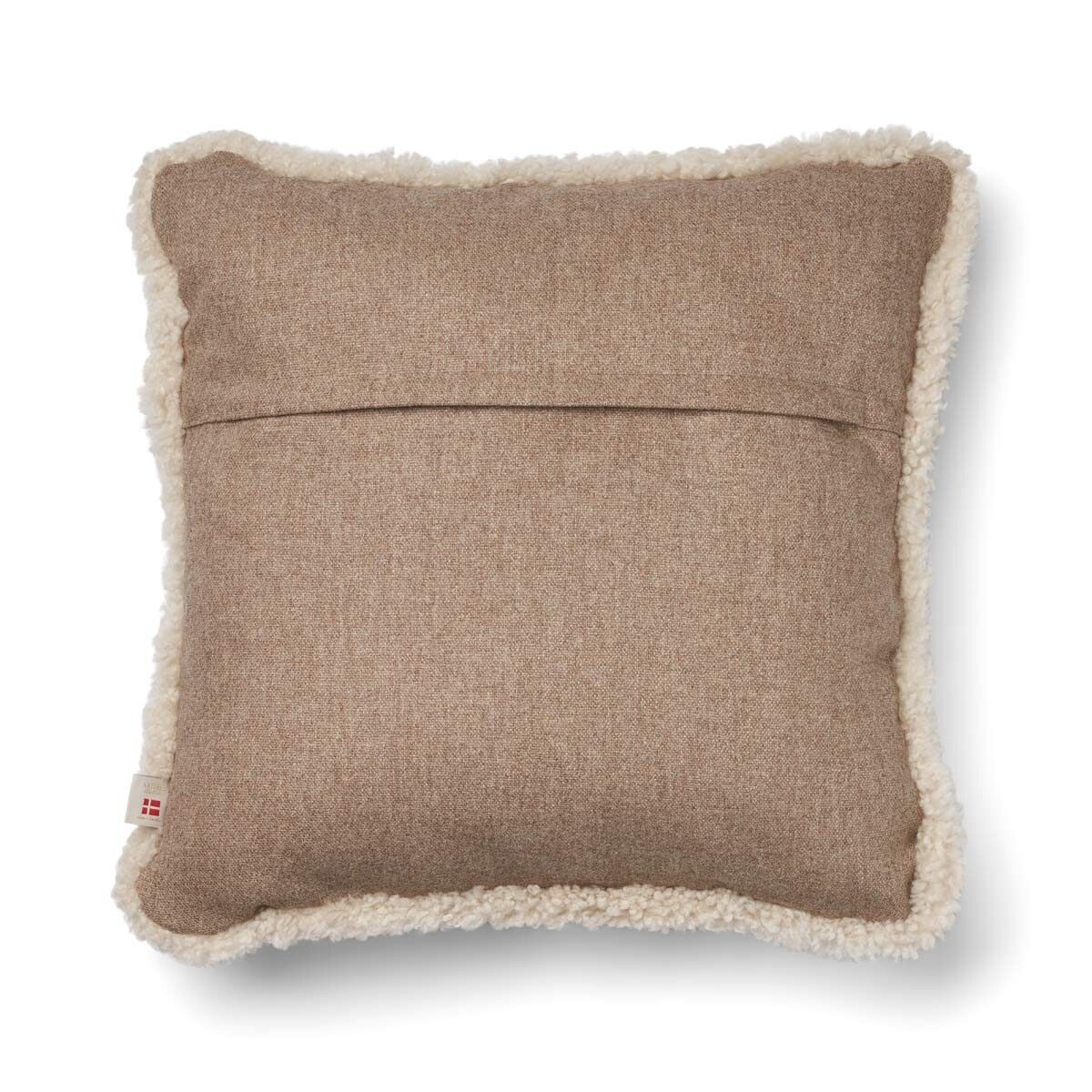 Wollkissen | 100% Wolle | Fellborte | 52x52 cm | 34x52 cm Beige/Leinen