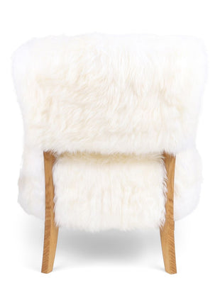 Lina Loungesessel | Premium Lammfell | Designmöbel Weiß