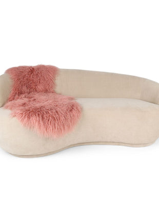 Doppeltes Lammfell | Tibet | 150x55 cm Rosa