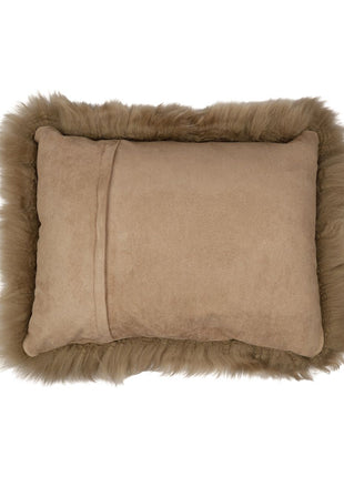 Fellkissen | Langhaar | Neuseeland | 35x45 cm Taupe
