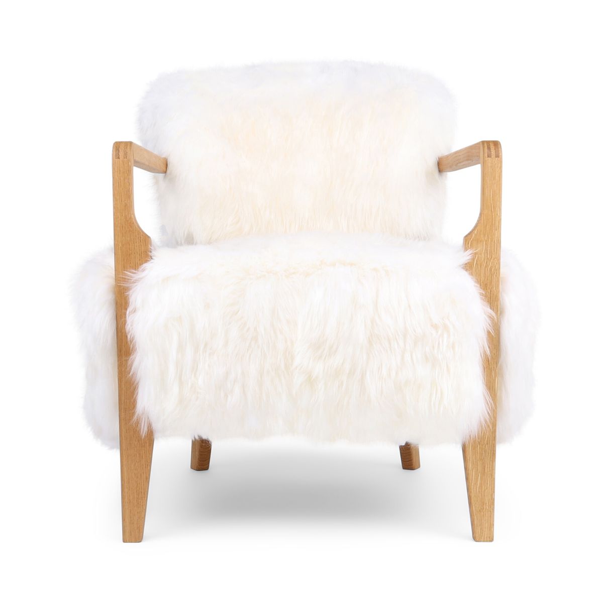 Lina Loungesessel | Premium Lammfell | Designmöbel Weiß