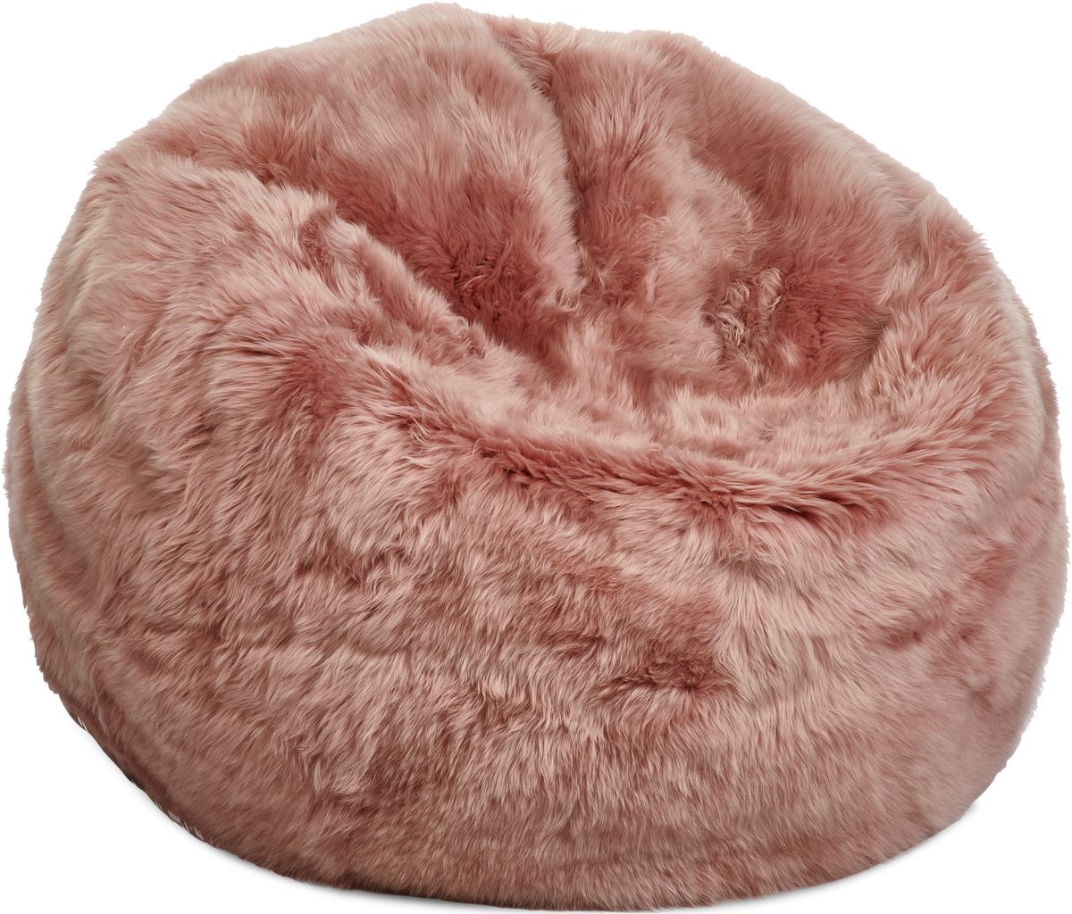 Lammfell Sitzsack Premium | Langhaar | Neuseeland | 92x93 cm | Rosa