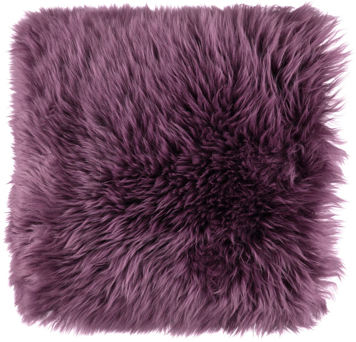 Lammfellkissen Premium | Langhaar | Neuseeland | 50x50 cm Aubergine