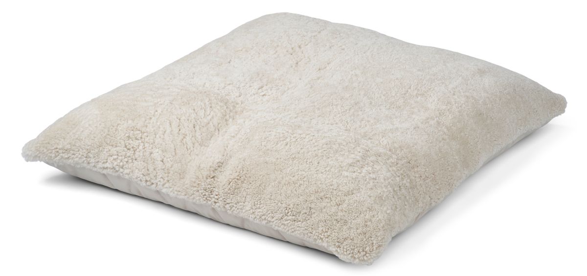 Lammfell Sitzsack | Kurzhaar | Neuseeland | Einseitig | 90x90 cm Perlweiß