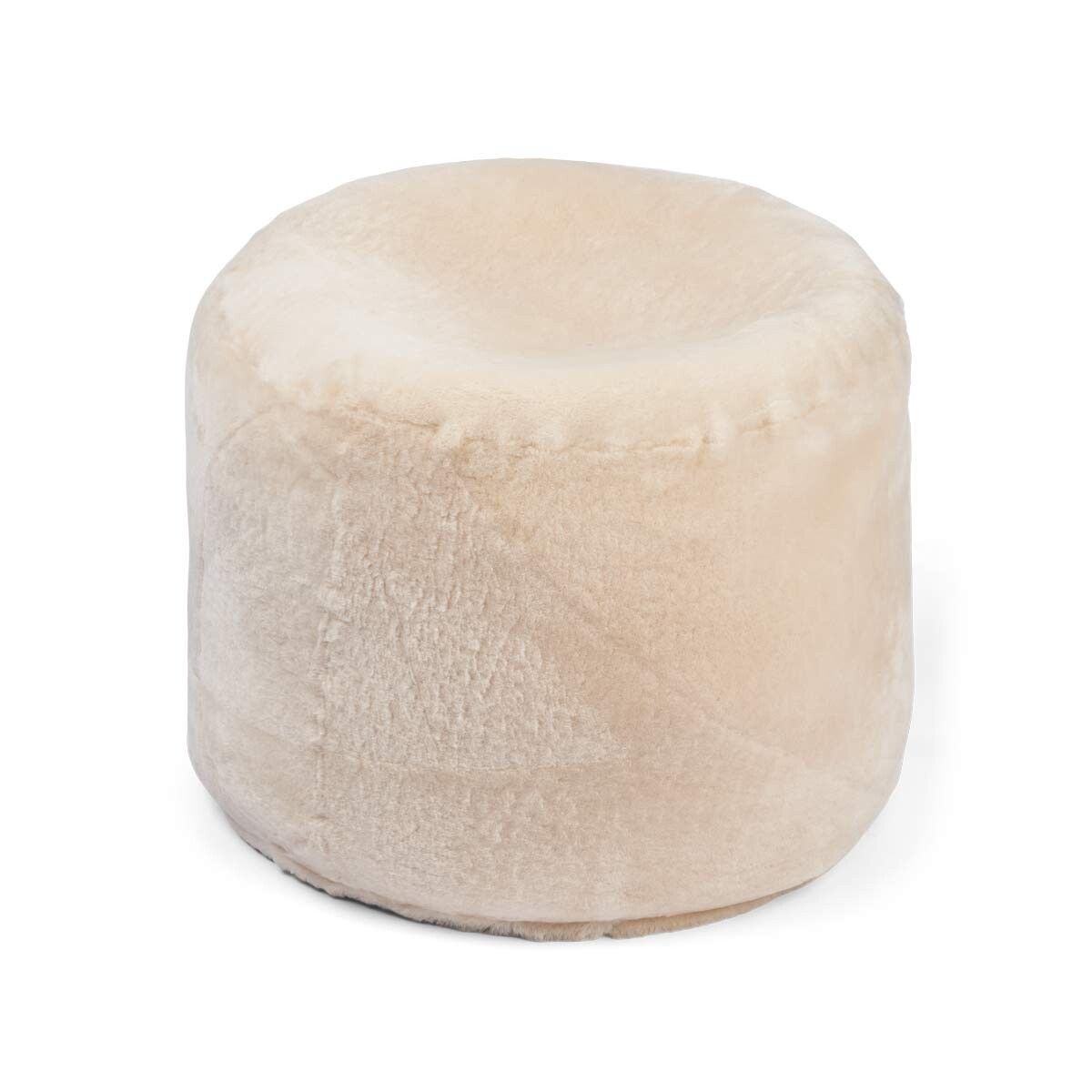Lammfellpouf Premium | Neuseeland | Mokassin | D55x36 cm Natürlich