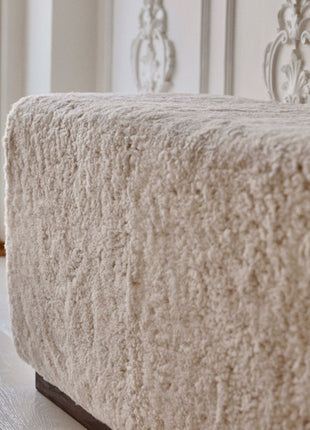 Lammfellbank Benjamin | Kurzhaar | 160x44x52 cm Anthrazit